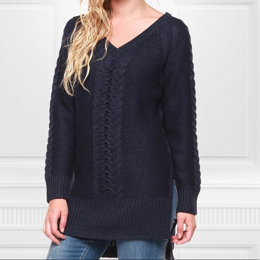 NEW XS Navy Tunic Sweater